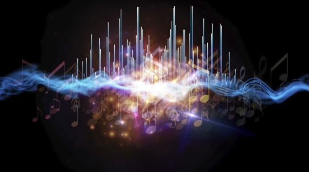 Grafische Darstellung: Amplituden bei Musik.