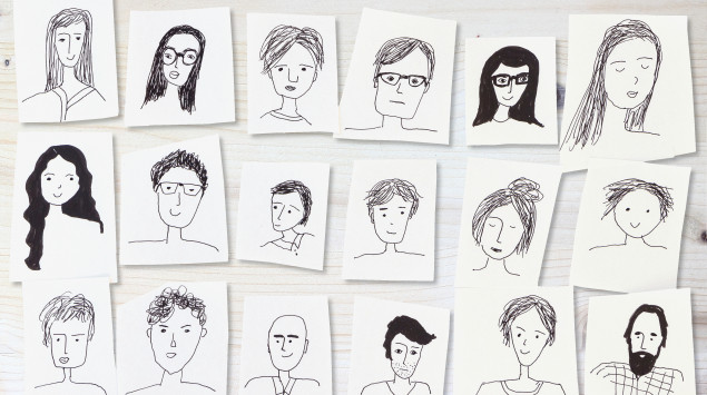 In schwarz-weiß gezeichnete Gesichter: Eine psychische Erkrankung kann jeden treffen