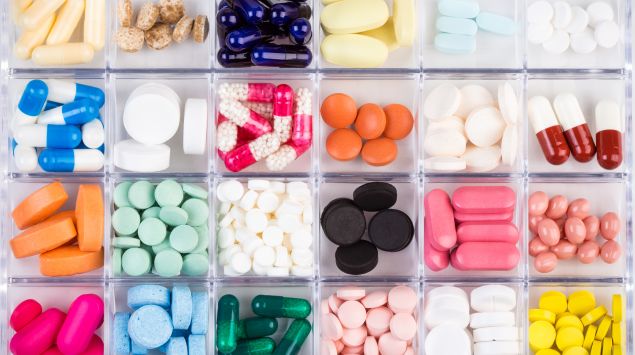 Pillen, Tabletten, Box, Arzneimittel, sortiert